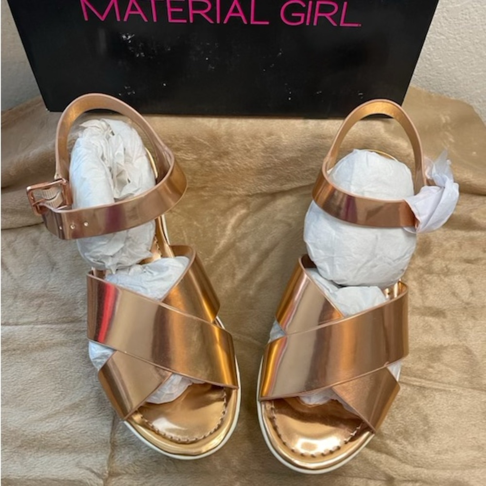 Material Girl MWave Rose Gold/White Platform Sandals